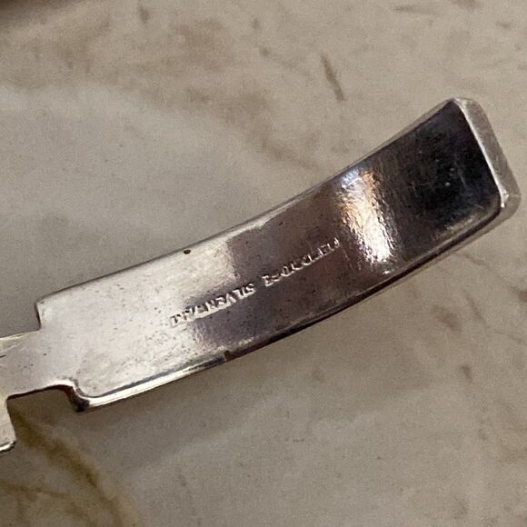 Vintage 925 Sterling Silver Cuff Bracelet Unisex - Picture 10 of 12